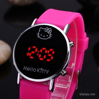 YL🔥Stock listo🔥Relojes digitales hombres mujeres Casual banda de silicona LED reloj deportivo de dibujos animados Hello Kitty moda niños reloj Digital estudiante (9)