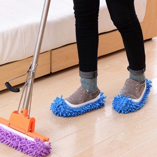 1pc Chenille Lazy Slippery Set limpio piso extraíble lavable conveniencia zapatillas LHS (2)