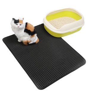Alfombrilla de arena Eva doble para gatos, alfombrilla de limpieza Caja de arena para gatos estera de filtro almohadilla de pie para frotar suministros para gatos (1)