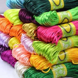 fiesta 2mm 20m caliente trenzado cordones hilo de nylon chino nudo diy abalorios rattail|suave satén/multicolor (9)