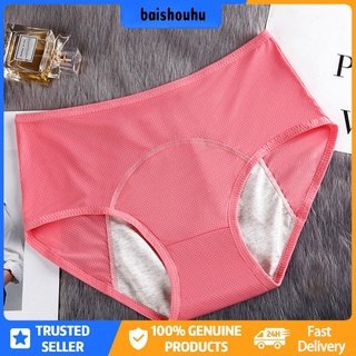 [baishouhu] bragas de algodón menstrual impermeable para mujer ropa interior fisiológica