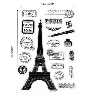 Paris Tower - sello de goma transparente de silicona transparente, diario de bricolaje, álbum de recortes (4)