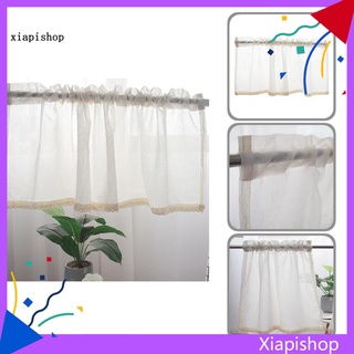 xps cortina de ventana de color puro blanco dormitorio cortinas cortas lavables para sala de estar