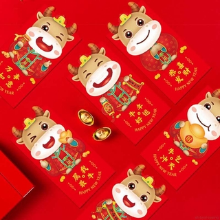 6Pcs New Year's Red Packets Chinese New Year Red Envelope Spring Festival Red Envelopes