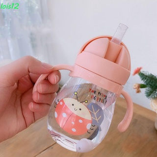 LOIS12 Baby Kids Water Bottle Cute Milk Cup Drinking Bottles Portable Animal Learn Cartoon Children Straw Handle Bottle/Multicolor