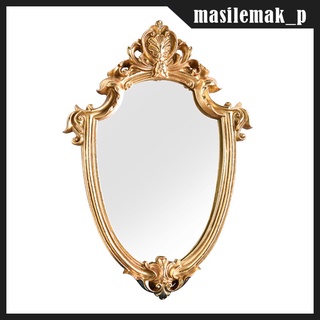 espejo de maquillaje decorativo antiguo, espejo cosmético en forma de escudo vintage con marco, espejo para colgar en la pared europea