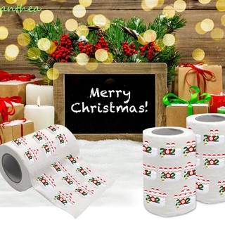 ANTHEA Cute Gift Christmas Toilet Paper Home Home Napkin Wood Pulp Roll Tissue Christmas Party Holiday Funny Bathroom Decor