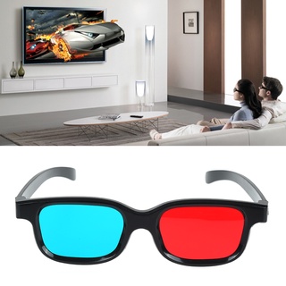 New Red Blue 3D Glasses Black Frame For Dimensional Anaglyph TV Movie DVD Game TG