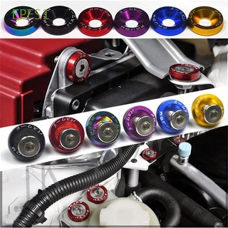 EPES1 Car Styling Car Modified Bolts Aluminum JDM Washer Car Modified Washer Bumper Auto Accessaries Hex Plate 10PCS Engine styling Car Fasteners License Plate Bolts/Multicolor