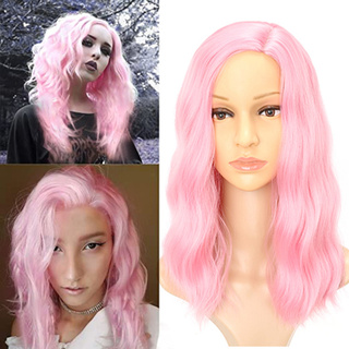 hptx rosa peluca rizada larga suelta rizada larga suelta peluca rizada peluca sintética natural 45 cm
