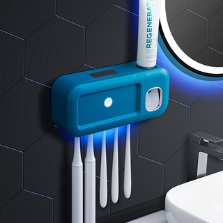 Esterilizador de cepillo de dientes esterilizador de luz UV esterilizador de cepillo de dientes titular limpiador automático de pasta de dientes dispensador nuevo (4)