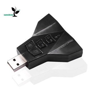 Dual Hole USB Audio Conversion Adapter, External USB Sound Card 3.5mm Jack Headphone/Mic Terminal (Support 7.1 Channel)