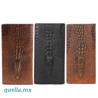 quella Men's 3D Alligator Wallet Bifold ID Card Holder Purse Case Long Clutch Billfold