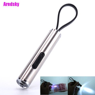 [Aredsky] 2 en 1 Mini USB recargable LED UV antorcha bolsillo pluma LED linterna Camping