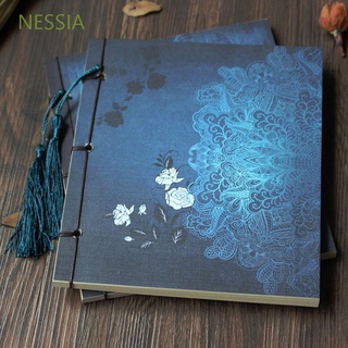 NESSIA Creative Notebook Vintage Notepad Journal Antique Ancient Tassel Kraft Paper Sketchbook Chinese Style Sketch Blank