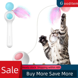Gooditem pelota de pluma retráctil automática para mascotas/gatito/juguete interactivo
