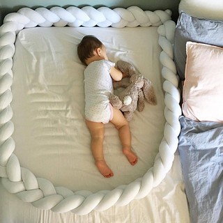 1/2/3M suave bebé cuna parachoques cama ropa de cama cuna trenza almohada Protector