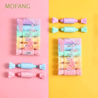 mofang 6pcs 6 unids/set rotulador kawaii herramienta de escritura resaltador lindo color caramelo regalos de niños papelería doble cabeza asamblea pluma fluorecente