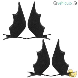VEHICULO 2Pairs Dibujos animados Pinzas para el pelo de Halloween Sólido Vestirse Horquillas de alas de murciélago Mujeres Bebé Moda Cosplay Disfraz de niñas