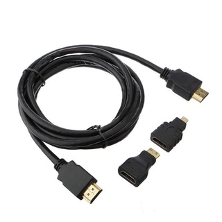 uesuoka 3 in 1 HD High Speed HDMI-compatible to HDMI-compatible Cable + Micro HDMI-compatible Adaptor+ Mini HDMI-compatible Adapter