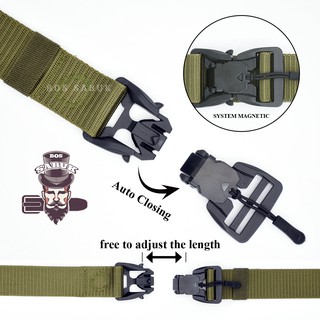 Cinturón de lona para hombre, cinturón magnético de nailon, militar táctico, cinturón magnético, BS030 (9)