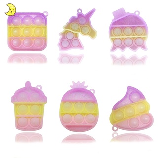Mini Push Pops Bubble Sensory Toy Stress Relief Easy to Carry Hand Toys Keychain Toy Stress Relief Push Bubble For Kid