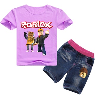 ROBLOX niños traje de los niños traje de niño traje de bebé traje de niños camiseta niños pantalones cortos de mezclilla (1)