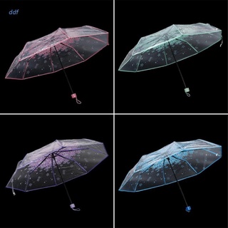 fdg paraguas transparentes transparentes flor de cerezo setas Sakura 3 pliegues paraguas
