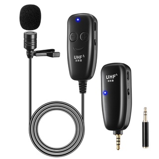Micrófono de entrevista inalámbrico de solapa UHF para iPhone Android iPad Teléfono DSLR PC Laptop Youtube Live