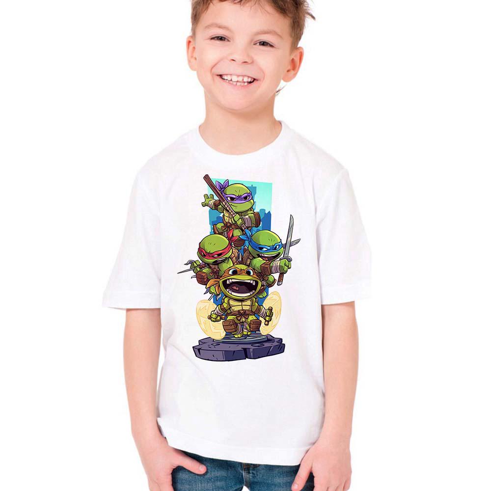 Niños niños camiseta niñas de dibujos animados lindo Ninja tortugas Tops camisetas niño