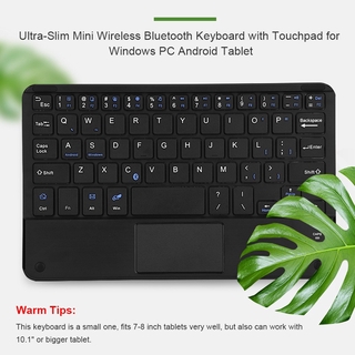 Mini teclado Bluetooth inalámbrico ultradelgado con panel táctil para Windows / Pc / Android / Tablet
