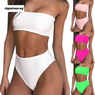 conjunto de bikini sexy de color sólido bralette/tops/traje de baño de dos piezas
