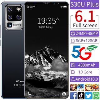 S30Uplus Teléfonos Móviles 6.1 Pulgadas Pantalla 8Gb Ram + 128g Rom Dual Sim Standby Reconocimiento Facial Smartphone