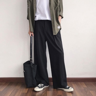 Men's Pants 【High Quality】M-2XL Japanese-Style Wide-Leg Slacks Straight-Cut Loose-Fit Korean Fashion Casual for men For Male Clothing Trousers