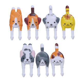 Cartoon Animal Shape Fruit Fork Reusable Food Toothpick Decorative Bento Box Forks for Pastry Dessert Bento Lunch Box