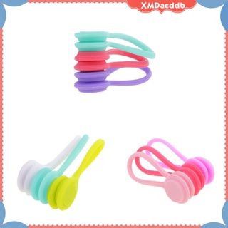 [acddb] 9 piezas de cable magnético enrollador envoltura para auriculares/fecha cable usb, lindo color caramelo suave silicona cable de auriculares (5)