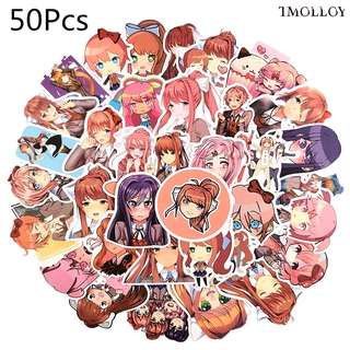[T] Doki Doki Literature Club/Monika pegatinas 50 unids/Set Anime japonés impermeable pegatinas para juguetes
