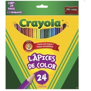 Lápices De Colores Cja C/24 Pzas. Largos Redondos Crayola (1)