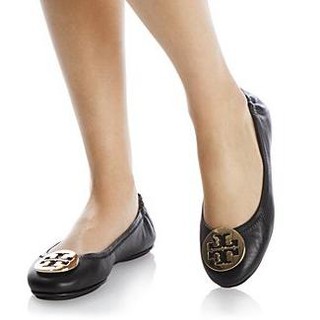 Interesante... Zapatos de mujer Tory Burch Minnie Travel Ballet Flats negro oro zapatos planos por Haisha