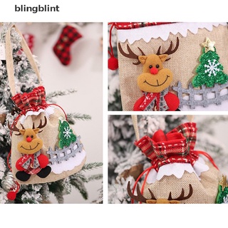 [Blingblint] 2022 Christmas Linen Doll Christmas Drawstring Gift Bag Gift Linen Packing Bag