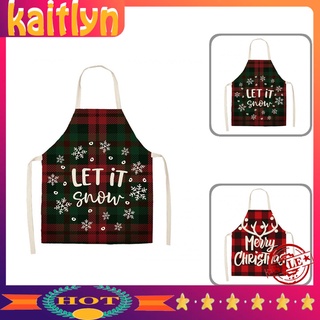 <kaitlyn> delantal de navidad de lino para el hogar, cocina, invierno, rojo, delantal para hornear
