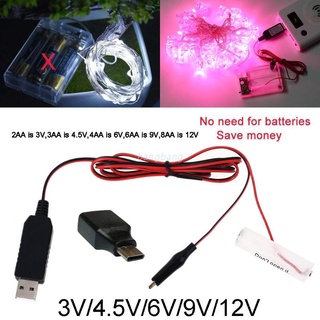 Bang USB/tipo-C a 3V 4.5V 6V 9V 12V AA eliminador de batería reemplazar 2-8pcs batería AA