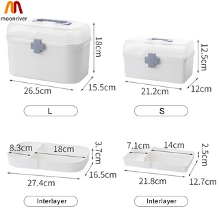 Mr 3/2 capa portátil botiquín de primeros auxilios caja de almacenamiento de plástico multifuncional familia Kit de emergencia caja con mango (8)