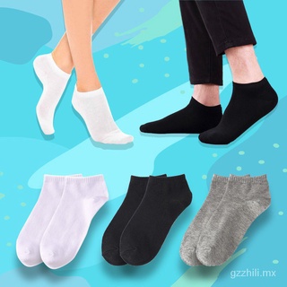 🙌 1 par de medias de tobillo calcetines transpirables deporte Unisex blanco negro calcetines de Color liso calcetín de tobillo 7Gwp