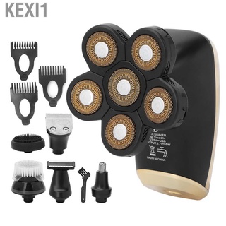 kexi1 afeitadoras eléctricas de barba 6 en 1 multifuncional impermeable usb recargable maquinillas de afeitar doradas