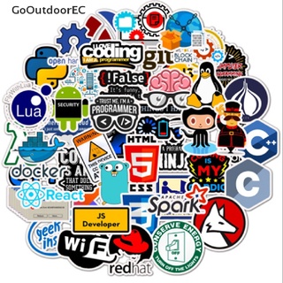 [GoOutdoorEC] 50Pcs New Programming Stickers Pack For On The Laptop Fridge Waterproof Sticker Hot Sale