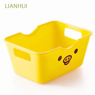 lianhui pastoral estilo maquillaje organizador de plástico contenedor bolsa de almacenamiento caja de escritorio escombros de gran capacidad encantadora multifunción caja de escritorio/multicolor