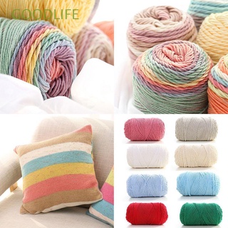 GOODLIFE 100grams Warm Cotton Scarf Crochet Knitting Wool Yarn DIY Crafts Sweater Rainbow Color Soft Thick Sofa Cushion Hand-woven