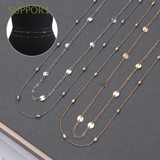 SUPPOR1 New Gift Trendy Double Layer Body Jewelry for Women Multi Chain Sequins Belly Chain Fashion Bikini Belts Accesspries Waist Link Necklaces Shiny