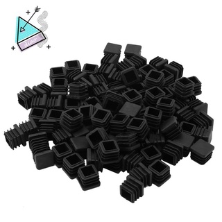100 pzs tapas de plástico cuadradas para tubo de 20 mm x 20 mm negro
